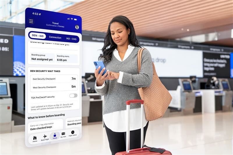 United Airlines Updates Mobile App with Estimated Security Wait Times and More